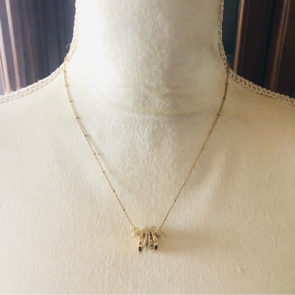 Anne Klein gold and iridescent disc necklace - Picture 2 of 11